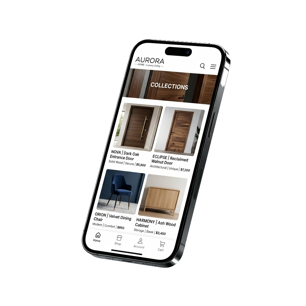 Ogidi King's Door & Homes mobile application mockup